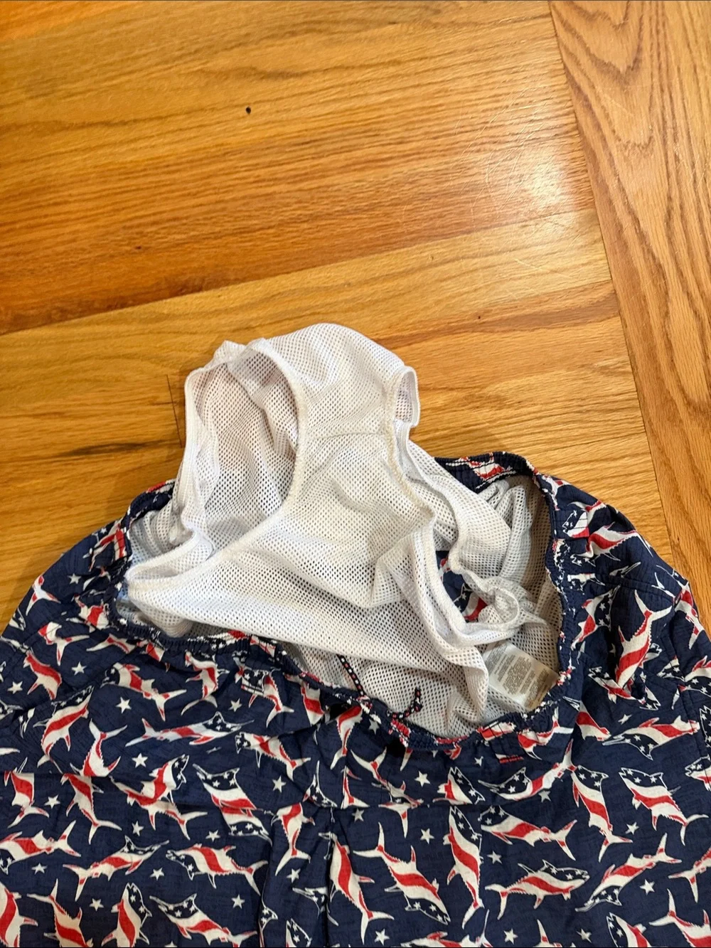 Men's Columbia Navy Shark Print Swim Trunks
